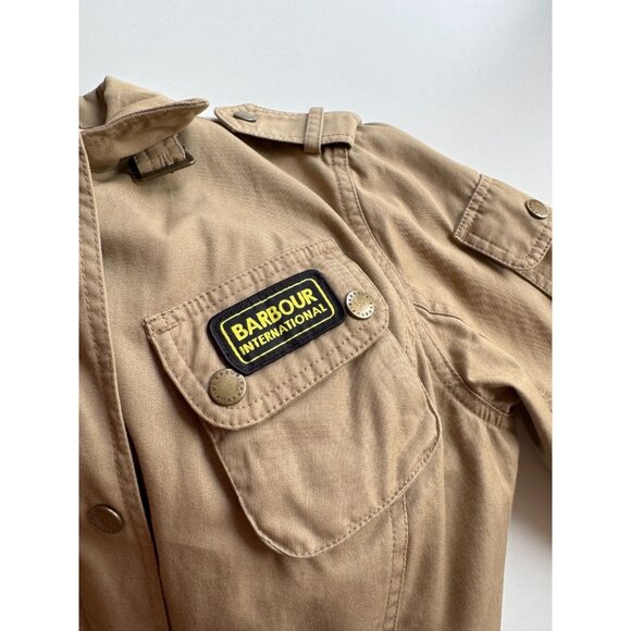 BARBOUR Tan Cotton Washed Twill International Belted Field Jacket, Size 6 - Picture 7 of 16